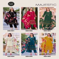 BELLIZA LAUNCH MAJESTIC WHOLESALE PURE ROMAN SILK WITH HEAVY EMBROIDERY 3PCS DRESS MATERIAL