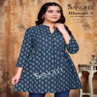 SANGEET BHOOMI VOL 3 COTTON PRINT READYMADE STYLISH BIG SIZE WESTERN TOPS