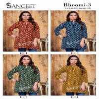 SANGEET BHOOMI VOL 3 COTTON PRINT READYMADE STYLISH BIG SIZE WESTERN TOPS