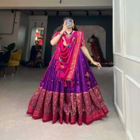 LNB 1211 TUSSAR SILK NAVRATRI SPECIAL FANCY STITCH LEHENGA UNSTITCH CHOLI