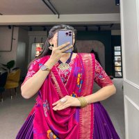 LNB 1211 TUSSAR SILK NAVRATRI SPECIAL FANCY STITCH LEHENGA UNSTITCH CHOLI