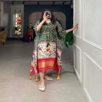 KAFTAN GAJI SILK DIGITAL PRINT WITH GOTTA PATTI READYMADE KAFTAN KURTI
