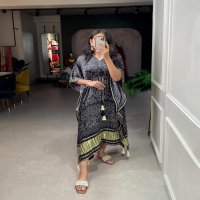 KAFTAN GAJI SILK DIGITAL PRINT WITH GOTTA PATTI READYMADE KAFTAN KURTI