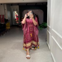 KAFTAN GAJI SILK DIGITAL PRINT WITH GOTTA PATTI READYMADE KAFTAN KURTI