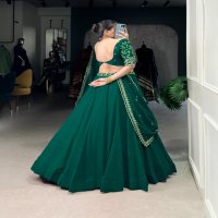 LNB 1447 GEORGETTE THREAD EMBRAIDED WEDDING WEAR STITCH LEHENGA UNSTITCH CHOLI