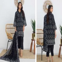 REGALIA SALINA BLACK AND WHITE CHAPTER 3 WHOLESALE LAWN ORIGINAL PAKISTANI SUITS