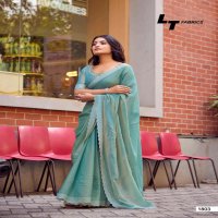 LT FABRICS SILVER STONE VOL 18 NYLON XCATONIC SATIN FASHIONABLE SAREES