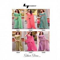 LT FABRICS SILVER STONE VOL 18 NYLON XCATONIC SATIN FASHIONABLE SAREES