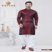 OUTLUK VOL 136 JACQUARD SILK READYMADE CLASSIC MENS KURTA PAJAMA WHOLESALER