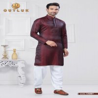 OUTLUK VOL 136 JACQUARD SILK READYMADE CLASSIC MENS KURTA PAJAMA WHOLESALER
