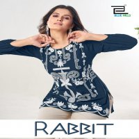 RABBIT BY BLUE HILLS RAYON READYMADE WESTERN TOP FOR GIRLS