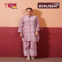 KHUSHI BY AMBIKA KURTI NATURAL CRAPE READYMADE STYLISH COMBO CO-ORD SETS