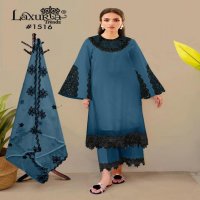 LAXURIA TRENDZ 1516 STAR GEORGETTE FULLY STITCH DESIGNER PAKISTANI 3PCS DRESS