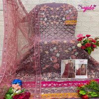 ULFAT VOL 2 BY SAJIDA DESIGNER BUTTERFLY NET 1045 PAKISTANI 3PCS DRESS