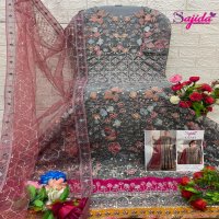 ULFAT VOL 2 BY SAJIDA DESIGNER BUTTERFLY NET 1045 PAKISTANI 3PCS DRESS