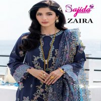 ZAIRA BY SAJIDA DESIGNER CAMBRIC COTTON PAKISTANI 3PCS DRESS MATERIAL