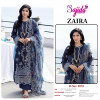 ZAIRA BY SAJIDA DESIGNER CAMBRIC COTTON PAKISTANI 3PCS DRESS MATERIAL