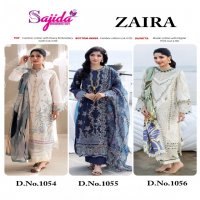 ZAIRA BY SAJIDA DESIGNER CAMBRIC COTTON PAKISTANI 3PCS DRESS MATERIAL