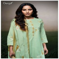 GANGA FARYAT S3523 WHOLESALE PREMIUM COTTON PRINTED WITH HANDWORK CLASSIC SUITS