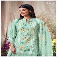 GANGA PRESENT FRANCIS S3570 WHOLESALE PREMIUM COTTON MAL PRINTED WITH HANDWORK CLASSIC SUITS ONLINE