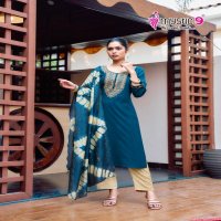 DOLLY VOL 8 BY MYSTIC 9 RAYON DOBBY FULLY STITCH CASUAL 3PCS DRESS