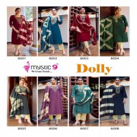 DOLLY VOL 8 BY MYSTIC 9 RAYON DOBBY FULLY STITCH CASUAL 3PCS DRESS