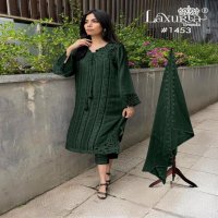 1453 BY LAXURIA TRENDZ VELOUR READYMADE GORGEOUS PAKISTANI KURTI PANT DUPATTA