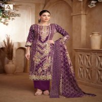 ALOK SUITS KAARA WHOLESALE PURE ZAM COTTON FANCY PRINT WITH HAND WORK CLASSIC DRESS MATERIAL