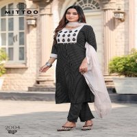 MITTOO LAUNCH RASHMIKA RAYON READYMADE PRINTED KURTI PANT WITH DUPATTA