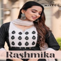 MITTOO LAUNCH RASHMIKA RAYON READYMADE PRINTED KURTI PANT WITH DUPATTA