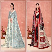 SILK VILLA PASHMINA SAREE WITH SHAWAL VOL 31 WINTER SPECIAL PASHMINA SAREE EXPORTS