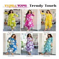 TRENDY TOUCH BY TIPS AND TOPS RAYON READYMADE ETHNIC A-LINE CO-ORD SET