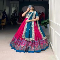 LNB 1238 TUSSAR SILK GORGEOUS LOOK STITCH LEHENGA UNSTITCH CHOLI FOR WOMENS
