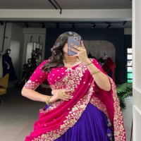LNB 1238 TUSSAR SILK GORGEOUS LOOK STITCH LEHENGA UNSTITCH CHOLI FOR WOMENS