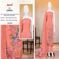 BIPSON OMEGA D.NO 3289 WHOLESALE PURE LINEN DIGITAL PRINT WITH KHATLI HANDWORK PRETTY DRESS MATERIAL