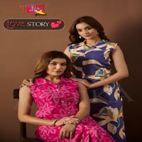 AMBIKA LOVE STORY VOL 2 VETICAN MILL PRINT STYLISH READYMADE COMBO KURTI WITH PANT