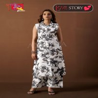 AMBIKA LOVE STORY VOL 2 VETICAN MILL PRINT STYLISH READYMADE COMBO KURTI WITH PANT