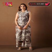 AMBIKA LOVE STORY VOL 2 VETICAN MILL PRINT STYLISH READYMADE COMBO KURTI WITH PANT