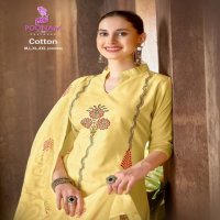 POONAM DESIGNER 351-354 COTTON GORGEOUS LOOK FULL STITCH A LINE KURTA SETS