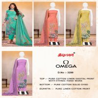 OMEGA 3290 BY BIPSON PRINTS AMAZING LINEN UNSTITCH SALWAR KAMEEZ