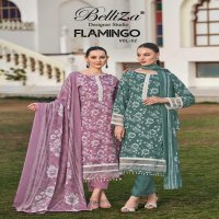 FLAMINGO VOL 2 BY BELLIZA DESIGNER COTTON PAKISTANI PRINT UNSTITCH LADIES SUIT