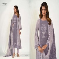OMTEX POSHAK WHOLESALE LEXUS LINEN DIGITAL PRINT EMBROIDERY PATCH WITH HAND WORK BEAUTIFUL DRESS