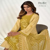 OMTEX POSHAK WHOLESALE LEXUS LINEN DIGITAL PRINT EMBROIDERY PATCH WITH HAND WORK BEAUTIFUL DRESS