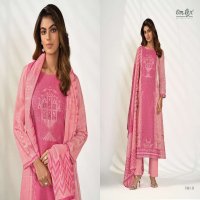 OMTEX POSHAK WHOLESALE LEXUS LINEN DIGITAL PRINT EMBROIDERY PATCH WITH HAND WORK BEAUTIFUL DRESS