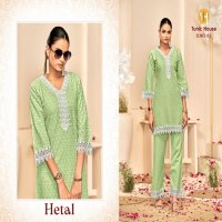 HETAL TUNIC HOUSE CORD-SET COTTON CHIKANIKARI SIZE SET COMBO COLLECTION