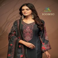 ICONIC BY KARVA DESIGNER VISCOSE MUSLIN PRETTY LOOK 3PCS DRESS