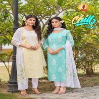 SHRUTI SUITS PRESENT CHILL VOL 10 STYLISH LOOK KURTI, PANT WITH DUPATTA