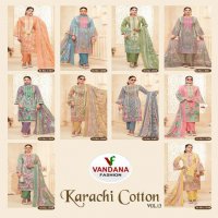 Vandana Karachi Cotton Vol-13 Wholesale Pure Cotton With Digital Style Print Pakistani Dress Material