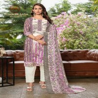 Harshit Summer Saga Vol-3 Wholesale Pure Cotton With Swarovski Diamond Work Dress Material