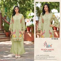 SHREE FABS R-1842 WHOLESALE ROMAN SILK WORK WITH PLAZZO STYLE READYMADE CLASSIC PAKISTANI SUITS